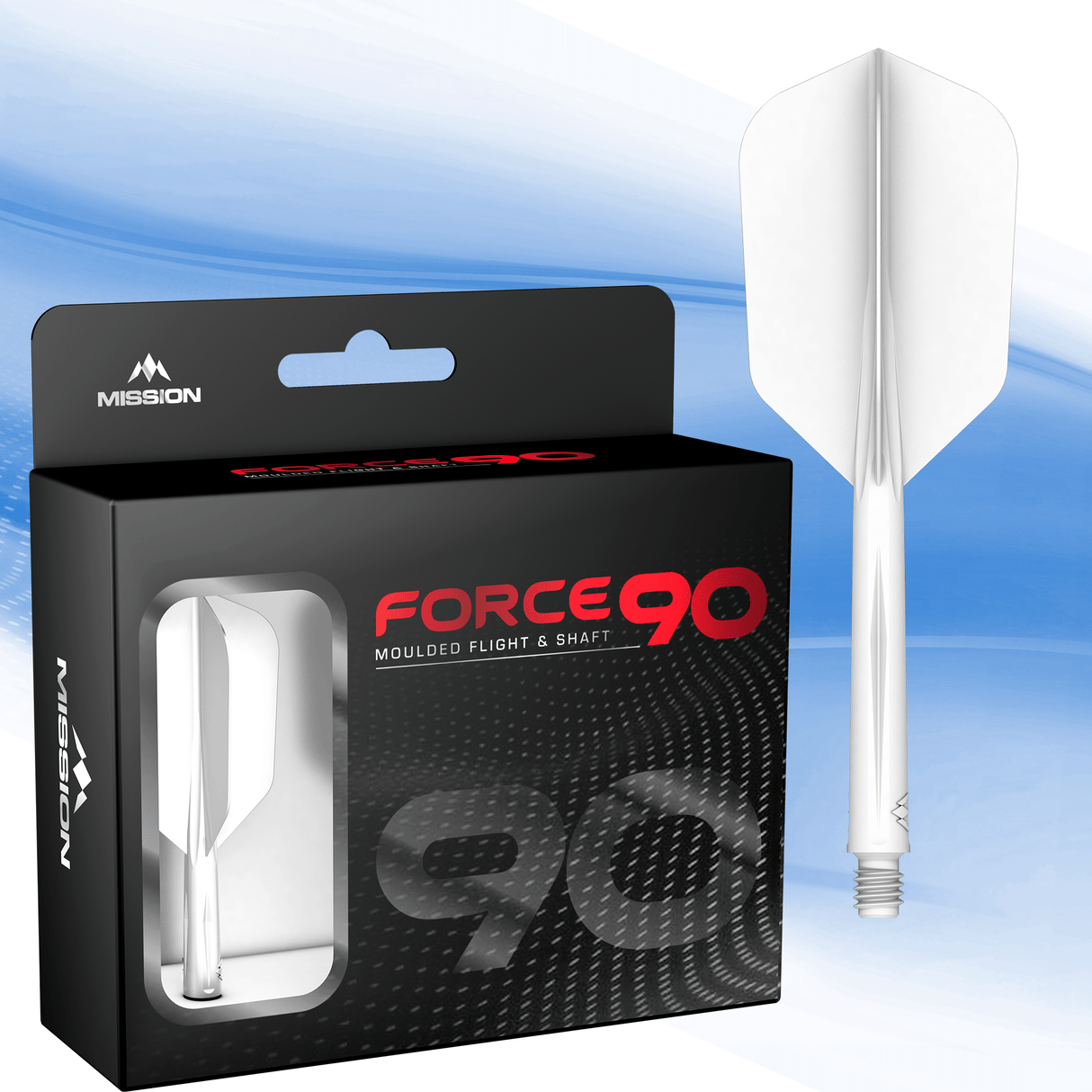 Mission Force 90 - New Moulded Flight & Shaft System - White - Slim