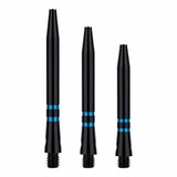 One80 TC Alu Dart Shafts - Regrooved Stems - Black & Blue