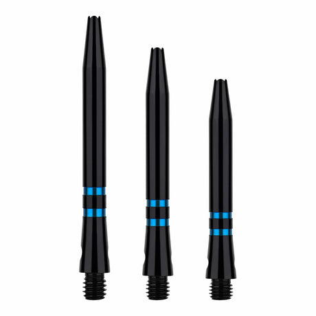 One80 TC Alu Dart Shafts - Regrooved Stems - Black & Blue