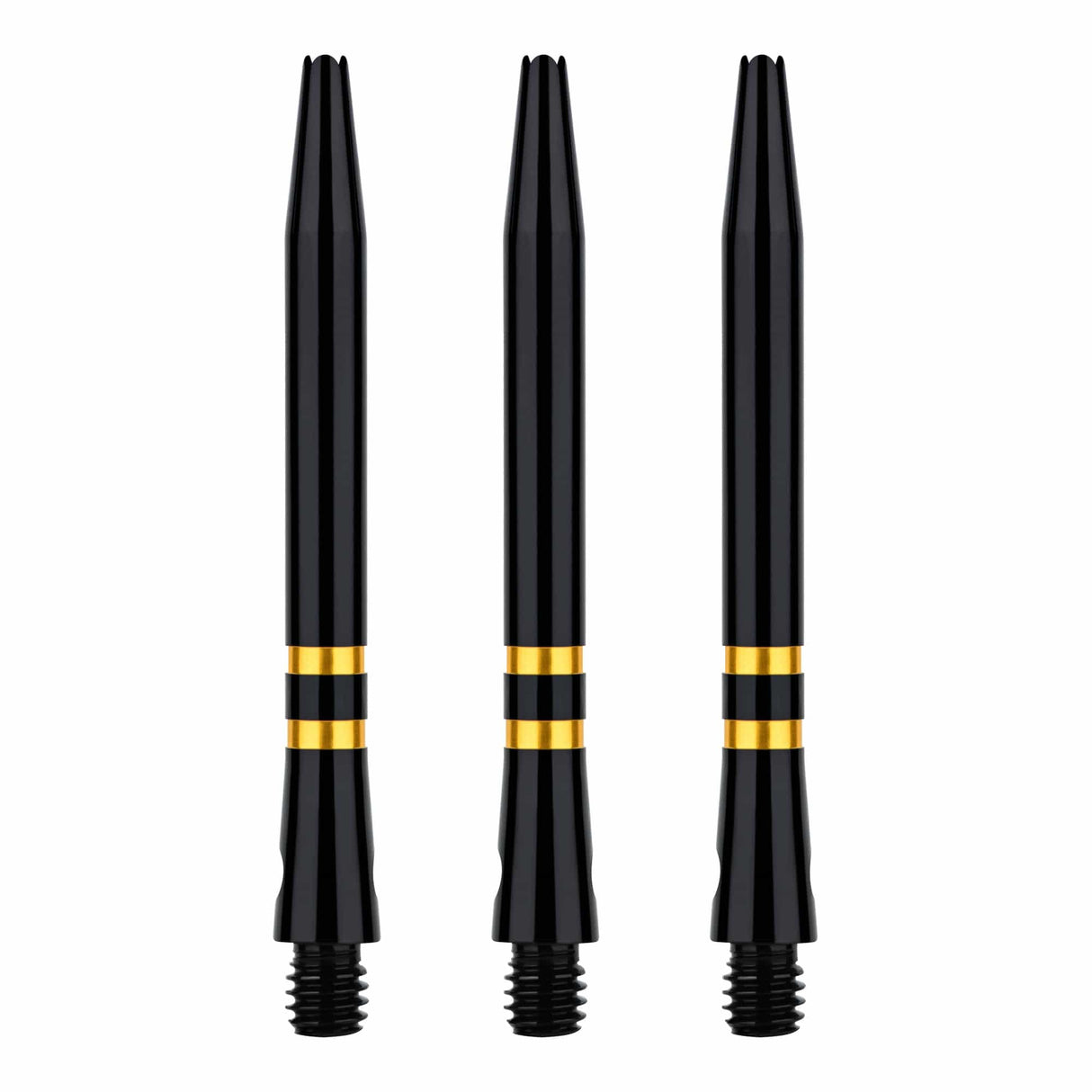 One80 TC Alu Dart Shafts - Regrooved Stems - Black & Gold