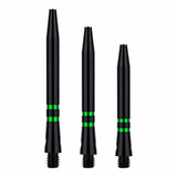 One80 TC Alu Dart Shafts - Regrooved Stems - Black & Green