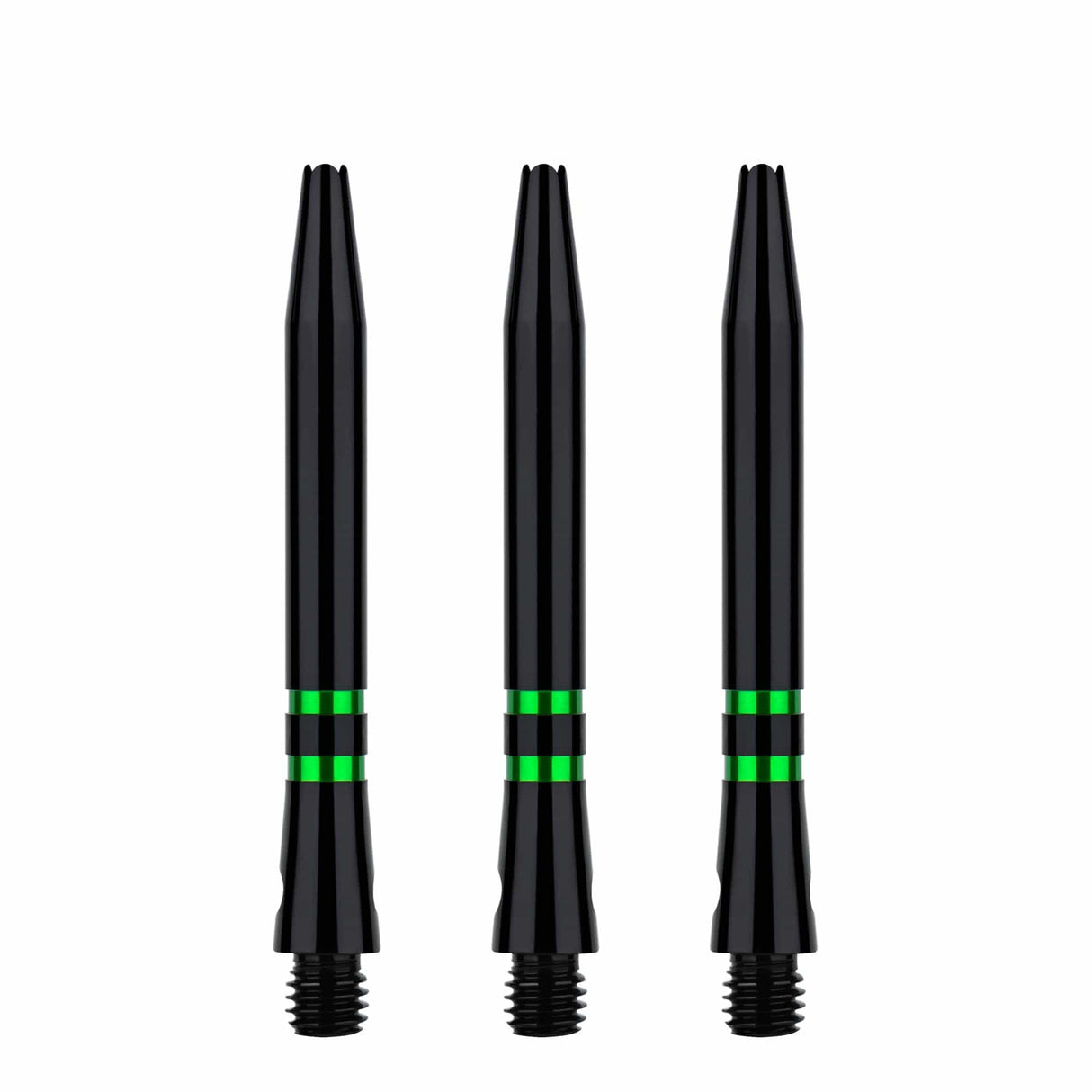 One80 TC Alu Dart Shafts - Regrooved Stems - Black & Green