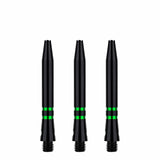 One80 TC Alu Dart Shafts - Regrooved Stems - Black & Green