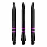 One80 TC Alu Dart Shafts - Regrooved Stems - Black & Purple