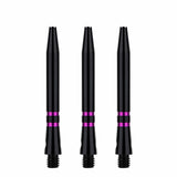 One80 TC Alu Dart Shafts - Regrooved Stems - Black & Purple