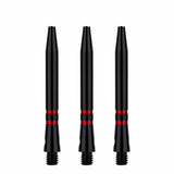 One80 TC Alu Dart Shafts - Regrooved Stems - Black & Red