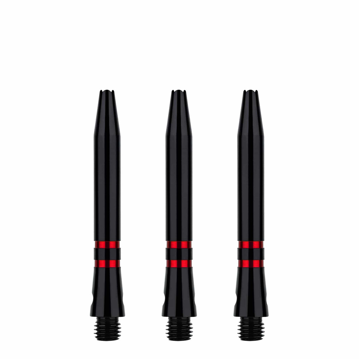 One80 TC Alu Dart Shafts - Regrooved Stems - Black & Red