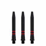 One80 TC Alu Dart Shafts - Regrooved Stems - Black & Red