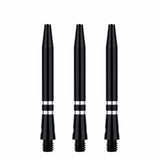 One80 TC Alu Dart Shafts - Regrooved Stems - Black & Silver