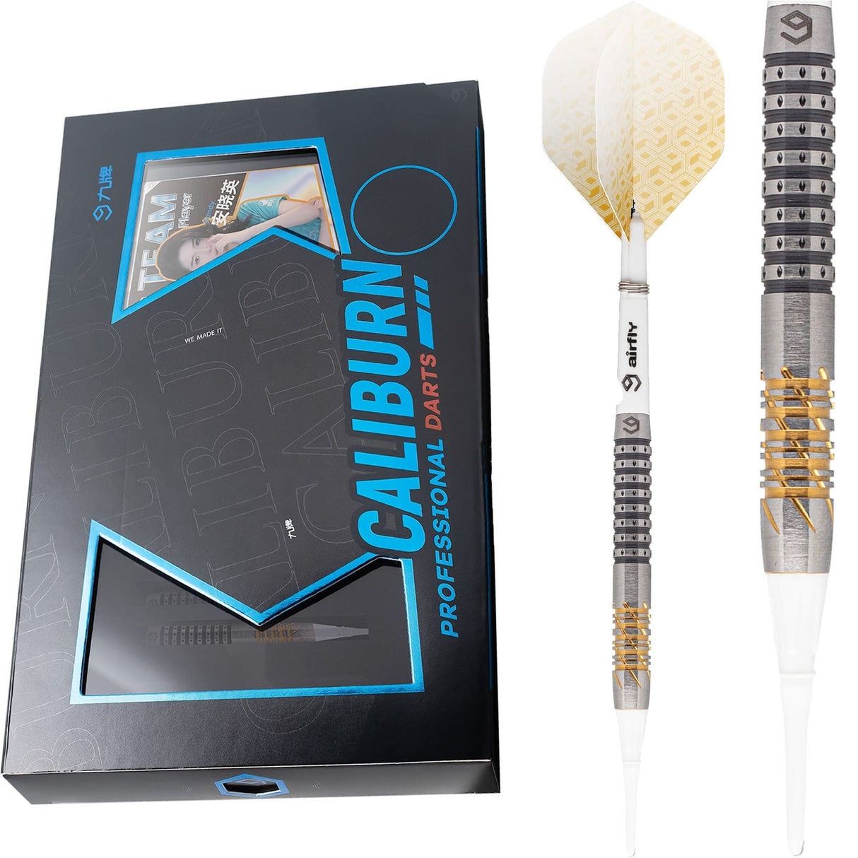 Caliburn Player Darts - Soft Tip - 95% - Black & Gold - Sandy II 19g