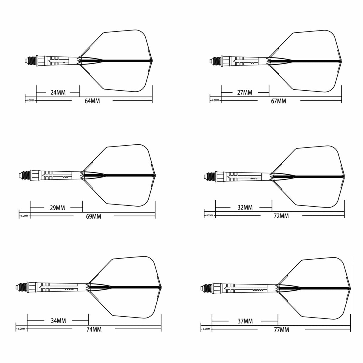 Cuesoul Rost T19 Carbon Fibre - Integrated Dart Shaft and Flights - Big Wing - Purple