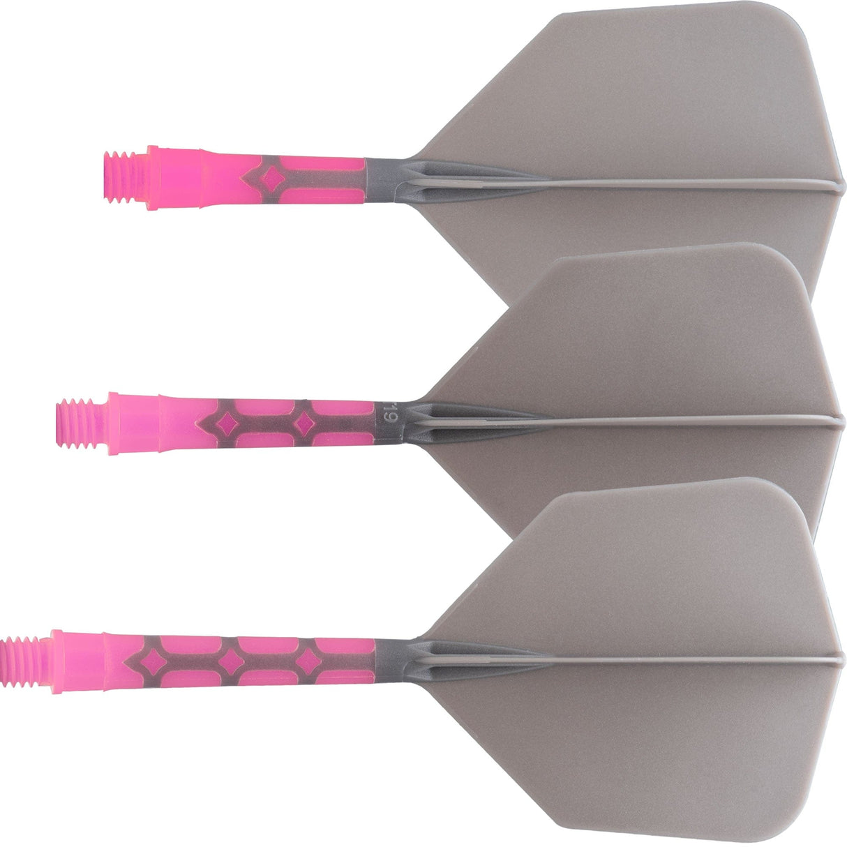 Cuesoul Rost T19 Integrated Dart Shaft and Flights - Big Wing - Pink with Grey Flight