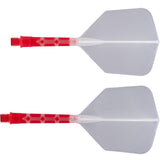 Cuesoul Rost T19 Integrated Dart Shaft and Flights - Big Wing - Red with Clear Flight