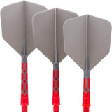 Cuesoul Rost T19 Integrated Dart Shaft and Flights - Big Wing - Red with Grey Flight