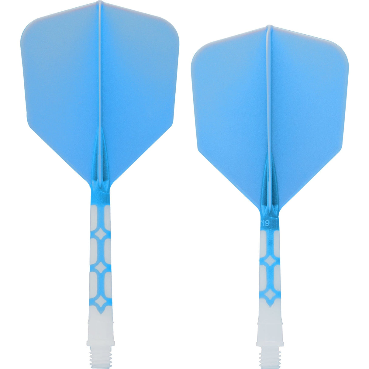 Cuesoul Rost T19 Integrated Dart Shaft and Flights - Big Wing - White with Blue Flight