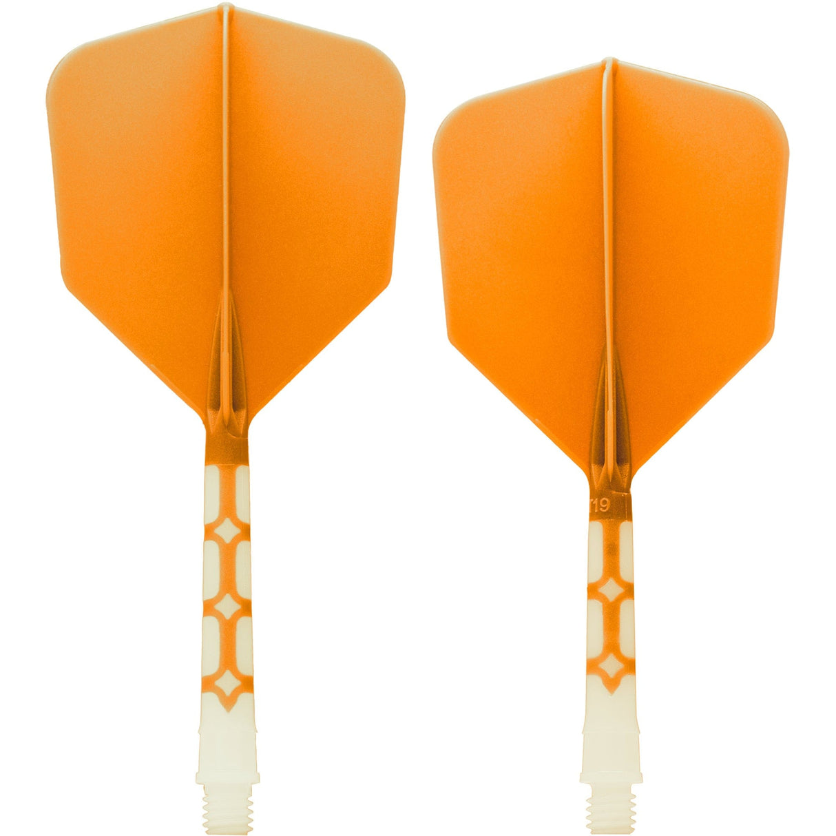 Cuesoul Rost T19 Integrated Dart Shaft and Flights - Big Wing - White with Orange Flight