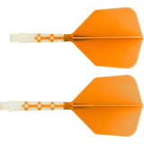 Cuesoul Rost T19 Integrated Dart Shaft and Flights - Big Wing - White with Orange Flight