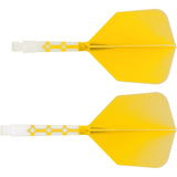 Cuesoul Rost T19 Integrated Dart Shaft and Flights - Big Wing - White with Yellow Flight