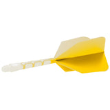 Cuesoul Rost T19 Integrated Dart Shaft and Flights - Big Wing - White with Yellow Flight