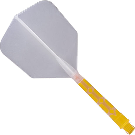 Cuesoul Rost T19 Integrated Dart Shaft and Flights - Big Wing - Yellow with Clear Flight Long