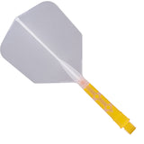 Cuesoul Rost T19 Integrated Dart Shaft and Flights - Big Wing - Yellow with Clear Flight Medium