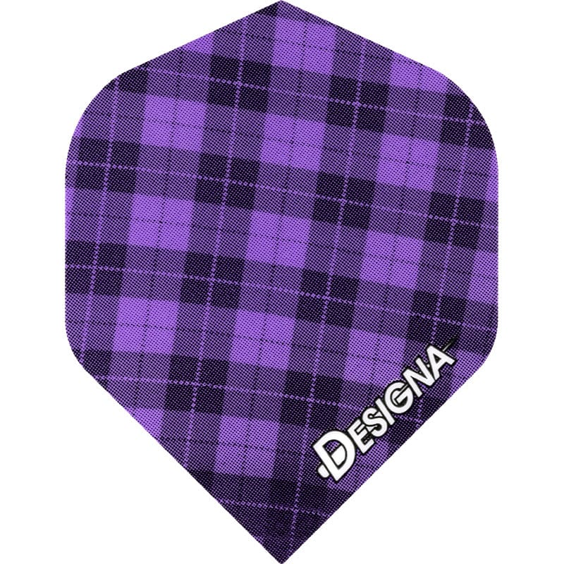 *Designa Tartan Dart Flights - Extra Strong - Std - Tartan Purple