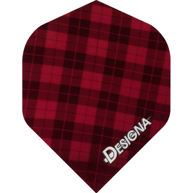 *Designa Tartan Dart Flights - Extra Strong - Std - Tartan Red