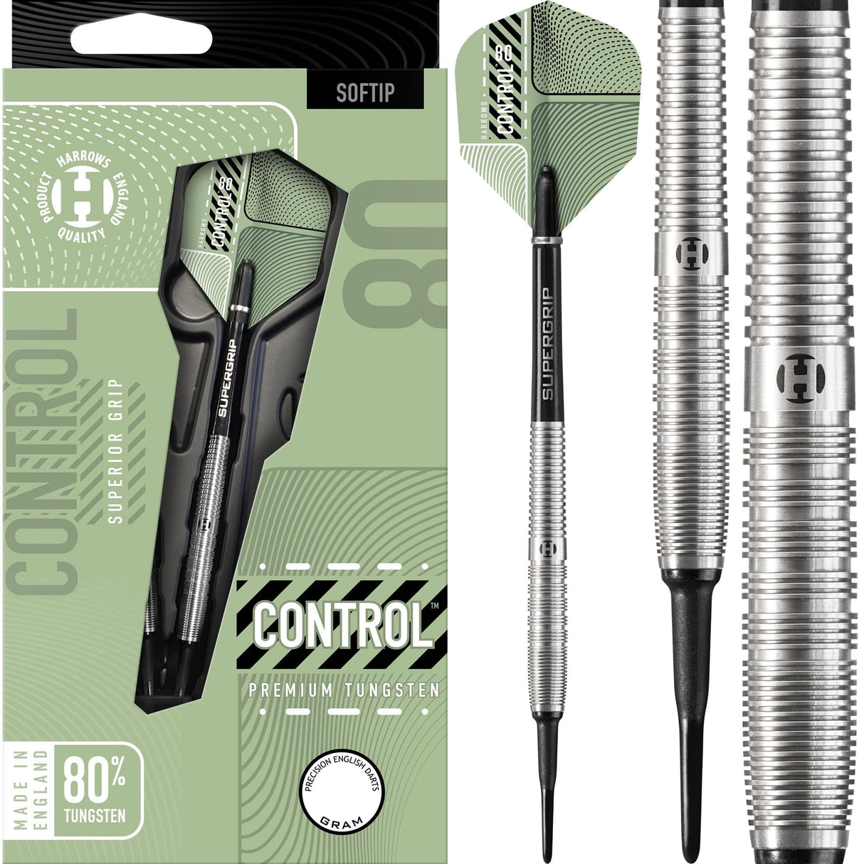 Harrows Control Tapered Darts - Soft Tip - 80% - Ringed 18g