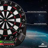 Mission G220 Electronic Dartboard – Profi-Softdartscheibe – bis zu 16 Spieler – 28 Spiele – inkl. 4 Dartpfeile-Sets