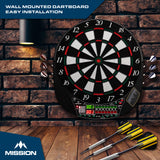 Mission G220 Electronic Dartboard – Profi-Softdartscheibe – bis zu 16 Spieler – 28 Spiele – inkl. 4 Dartpfeile-Sets