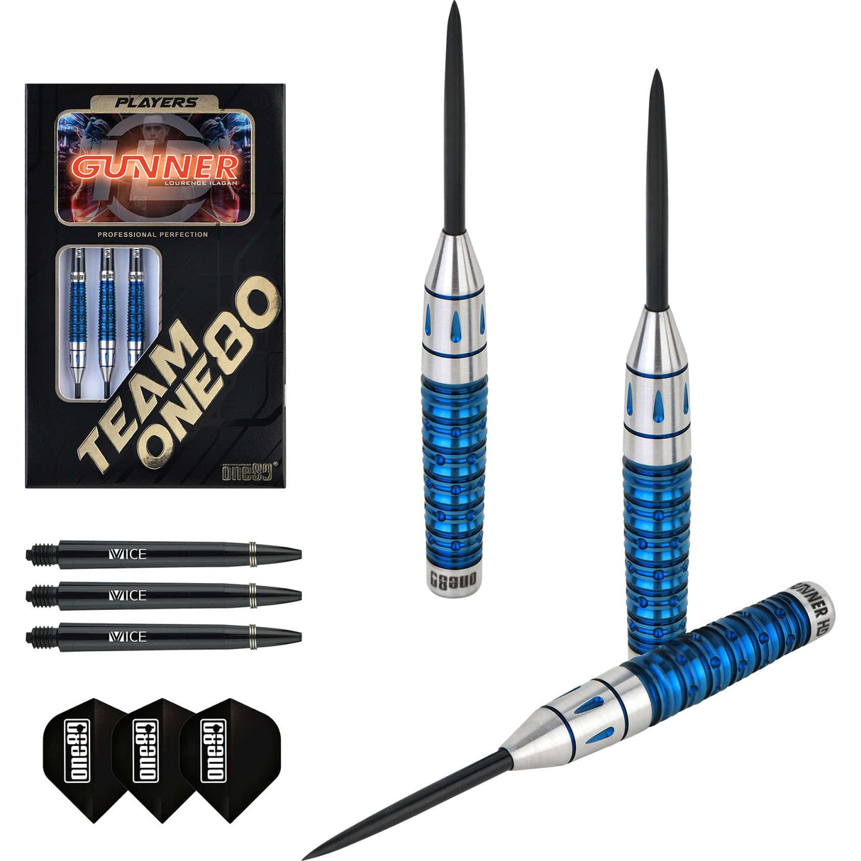 One80 Gunner Darts - Steel Tip - HD - Lourence Ilagan - Blue