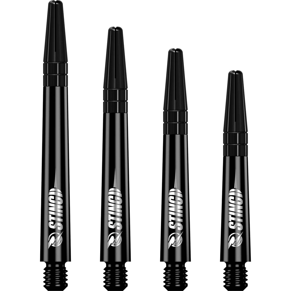 Ruthless Sting Dart Shafts - Polycarbonate - Solid Black - Black Top