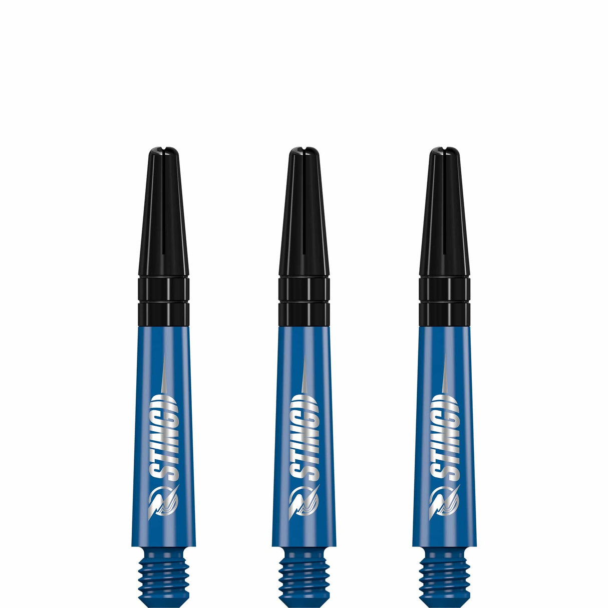 Ruthless Sting Dart Shafts - Polycarbonate - Solid Blue - Black Top Short