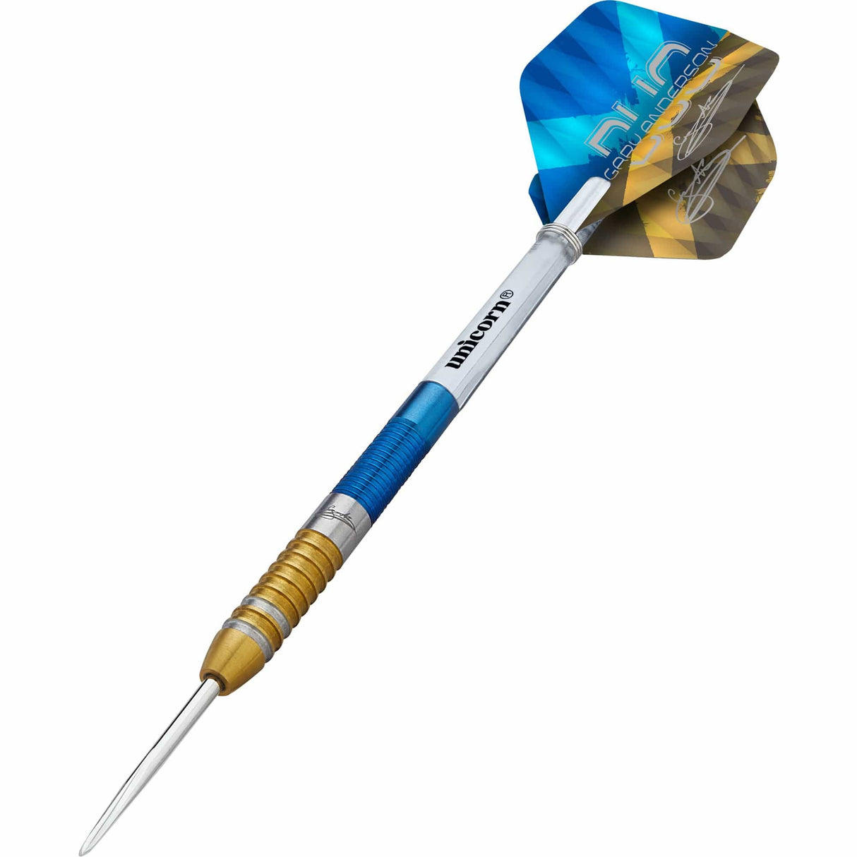 Unicorn Gary Anderson Darts - Steel Tip - The Flying Scotsman - Duo - Blue & Gold