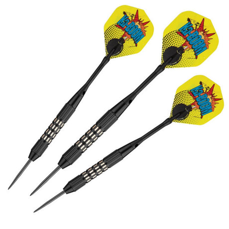 Viper Comix Darts - Steel Tip - Coated Alloy - Cut Grooves - inc Extras - Black 22g