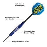 Viper Comix Darts - Steel Tip - Coated Alloy - Cut Grooves - inc Extras - Blue 22g