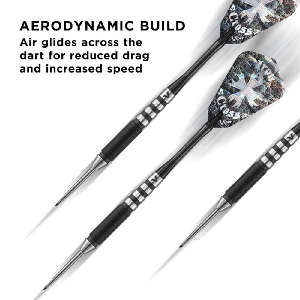 Viper Desperado Darts - Steel Tip - 80% - inc Extras - D1 - Micro Grip - Black 24g