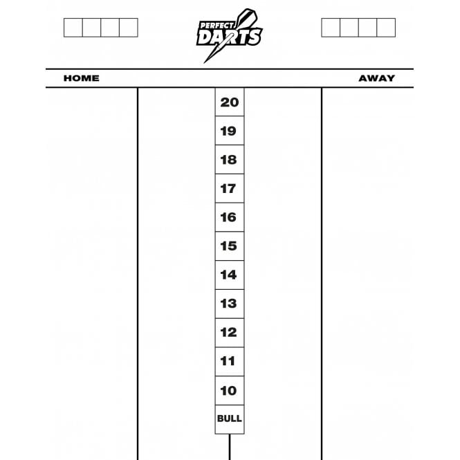 *Perfect Darts Whiteboard Scoreboard Cricket - Heavy Duty Dry Wipe Acrylic - 50cm x 40cm