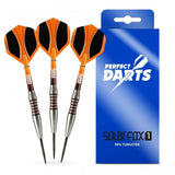 Perfect Darts - Steel Tip - 90% Tungsten - Solarfox 1 - Scallop - Black & Orange