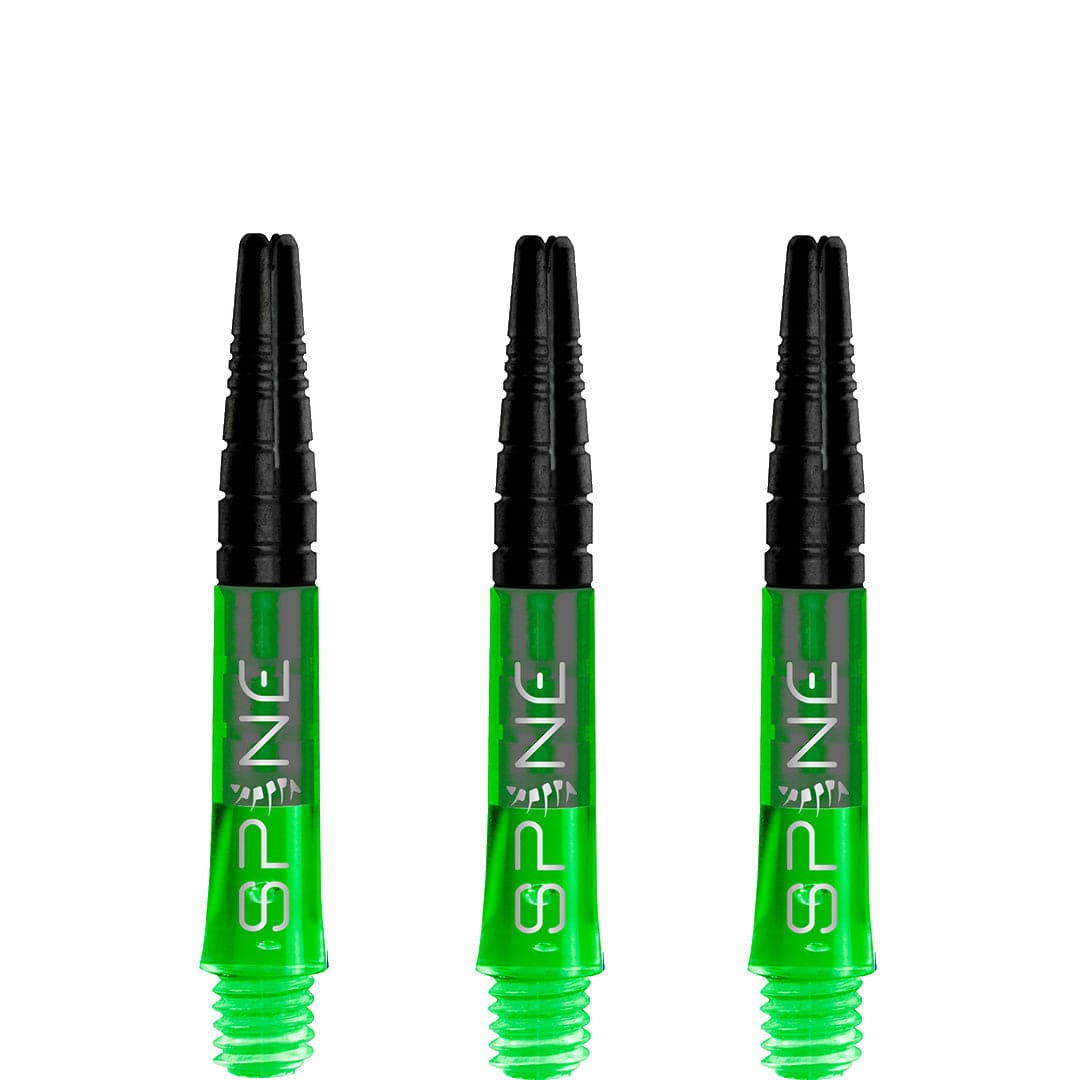 Bulls Spine Dart Shafts - Polycarbonate with Aluminium Top - Green Short