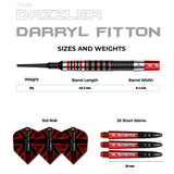 Mission Darryl Fitton Darts - Soft Tip - Electro Black & Red - The Dazzler - 18g 18g