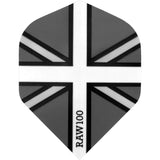 Dart Flights - Raw 100 - 100 Micron - Std - Union Jack Black Grey