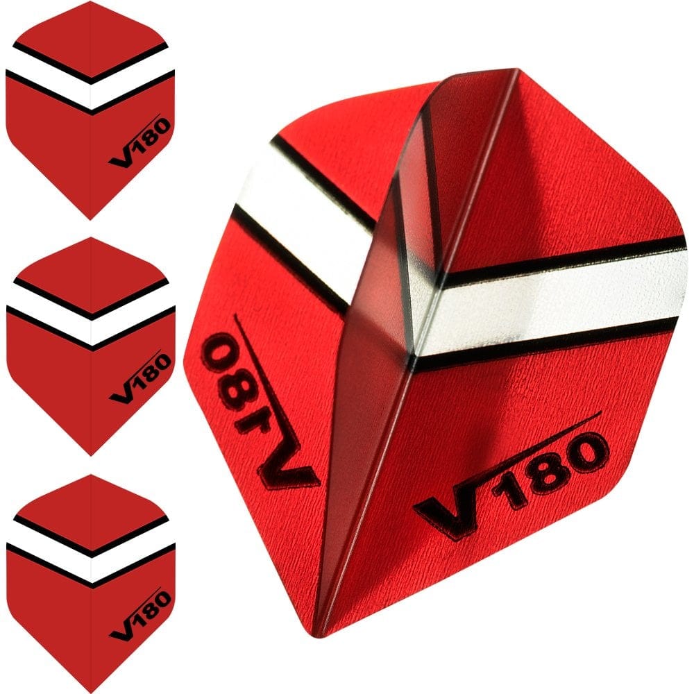 Dart Flights - V180 Transparent - Chevron - Std Red