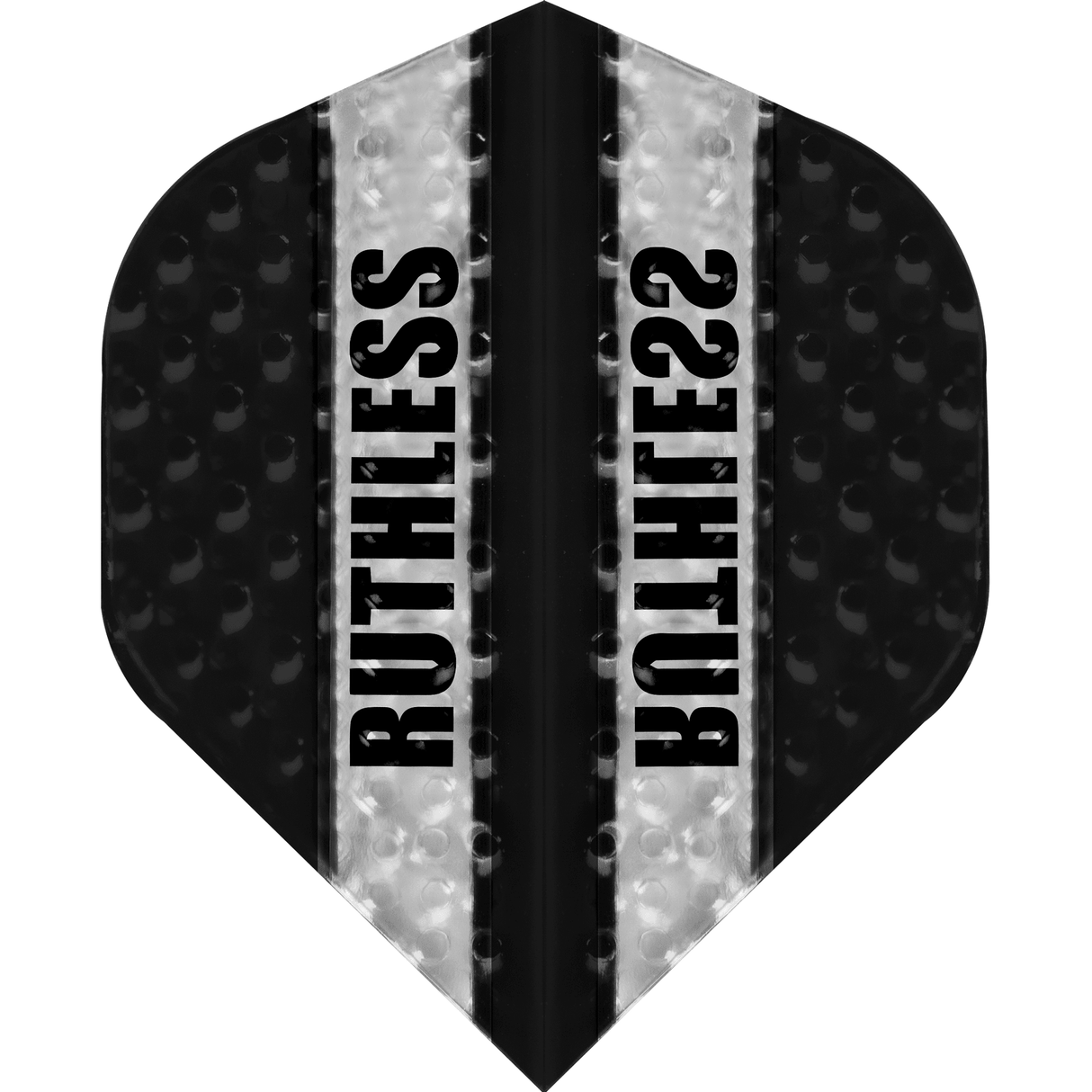 Ruthless - Clear Panel Embossed - Dart Flights - 100 Micron - No2 - Std Black