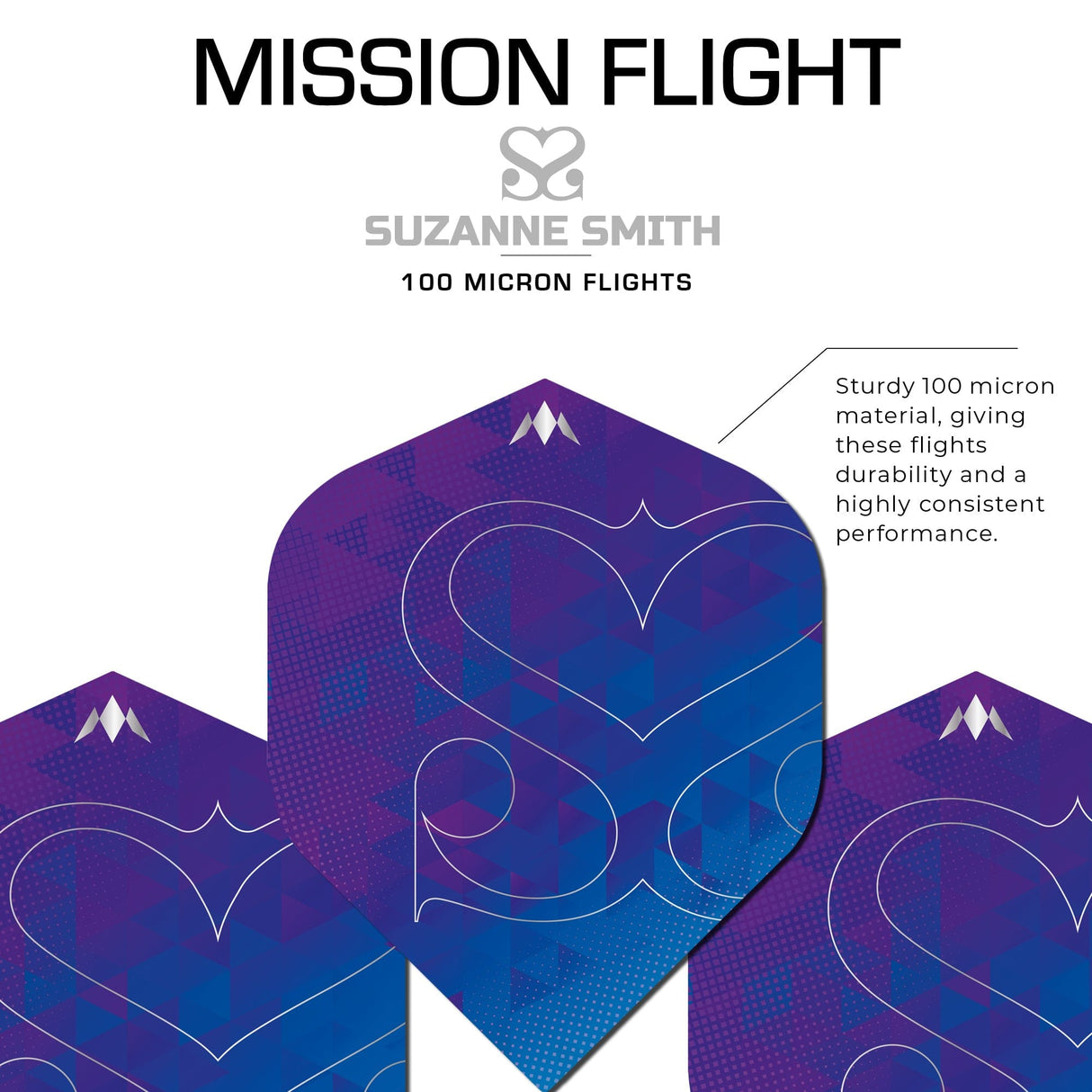 Mission Solo Dart Flights - 100 Micron - No2 - Std - Suzanne Smith