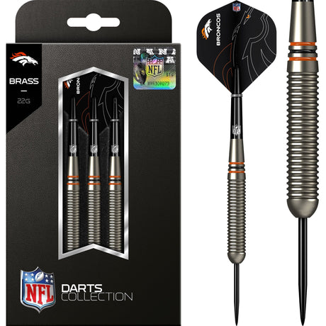 NFL - Steel Tip Brass Darts - Official Licensed - Denver Broncos - 22g 22g