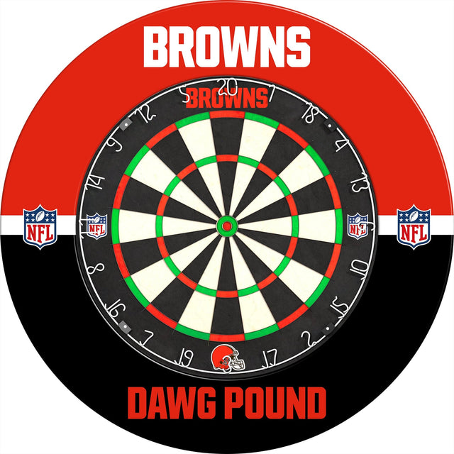 NFL - Printed Dartboard & Printed Surround - Official Licensed - Cleveland Browns