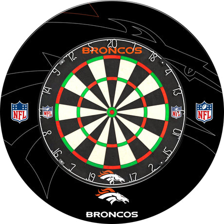NFL - Printed Dartboard & Printed Surround - Official Licensed - Denver Broncos