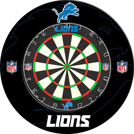 NFL - Printed Dartboard & Printed Surround - Official Licensed - Detroit Lions