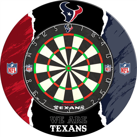 NFL - Printed Dartboard & Printed Surround - Official Licensed - Houston Texans
